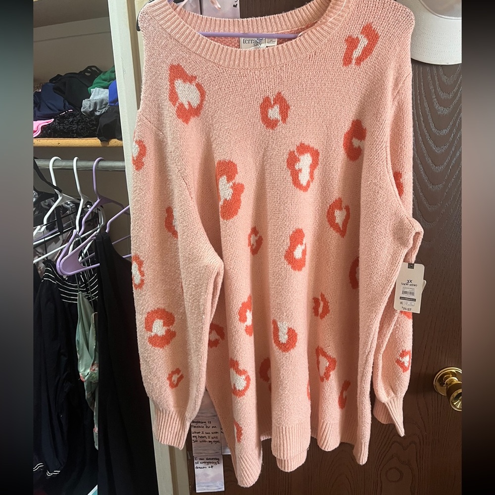 Plus size animal print sweater